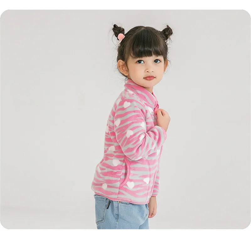 Toddler Girls’ Printed Fleece Zip-Up Jacket