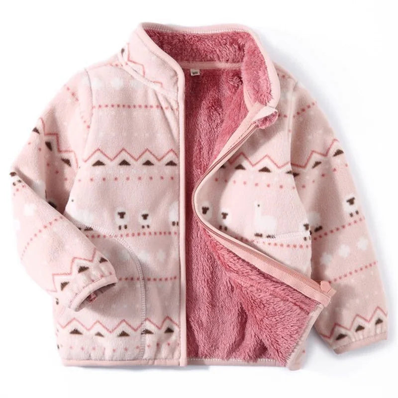 Toddler Girls’ Printed Fleece Zip-Up Jacket