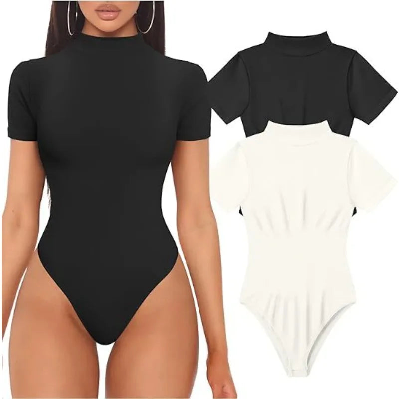 Short-Sleeve Turtleneck Bodysuit