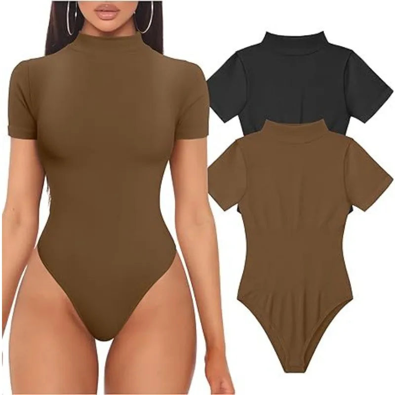 Short-Sleeve Turtleneck Bodysuit