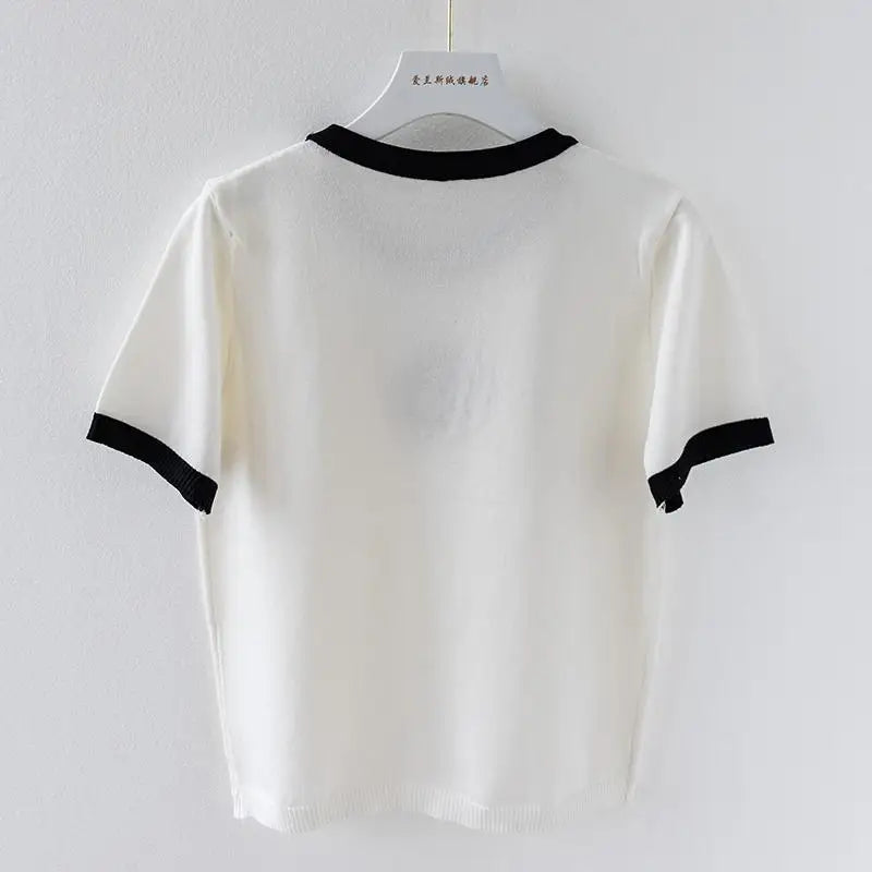 Teen Girls’ Floral-Embroidered Knit T-Shirt
