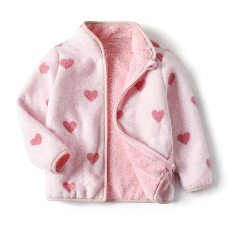 Toddler Girls’ Printed Fleece Zip-Up Jacket