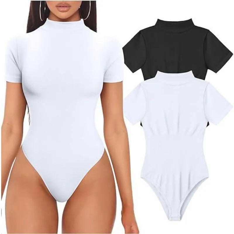 Short-Sleeve Turtleneck Bodysuit