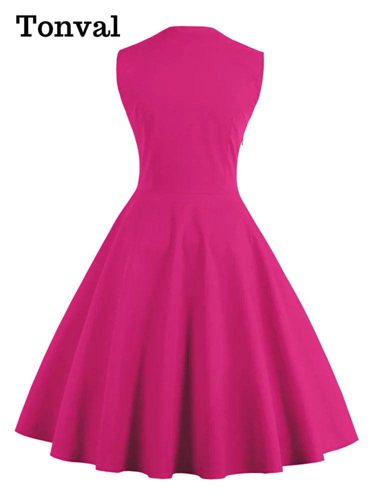Vintage Polka-Dot Button Dress