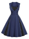 Vintage Polka-Dot Button Dress