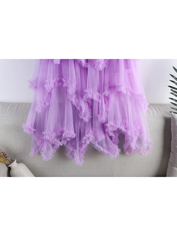 Women's Layered Tulle Maxi Skirt
