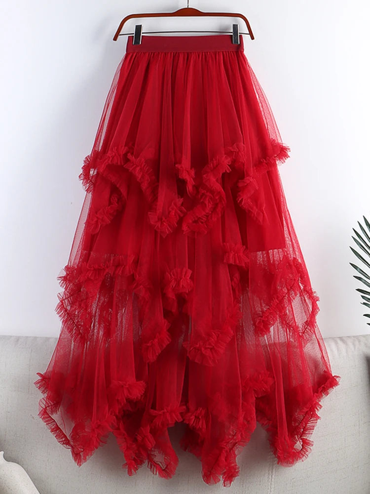 Women's Layered Tulle Maxi Skirt